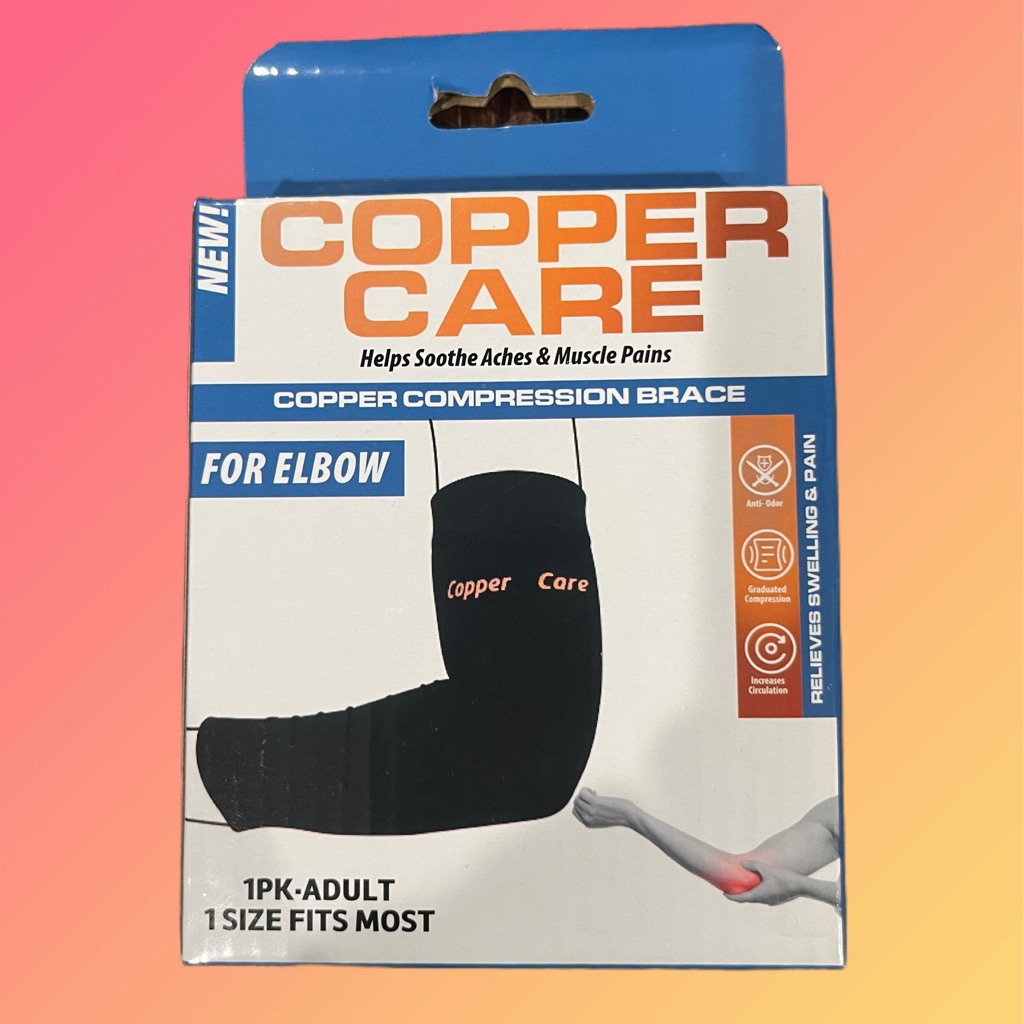 Nib Black Elbow Copper Care Compression Brace